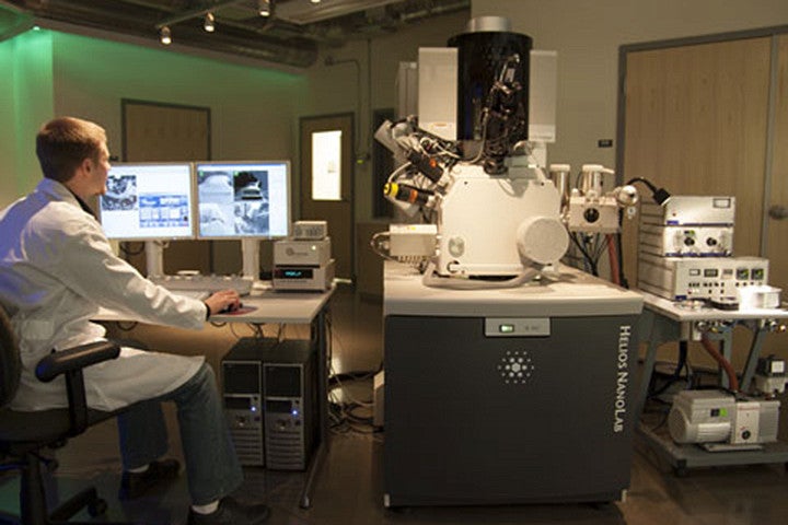 A person working in a lab