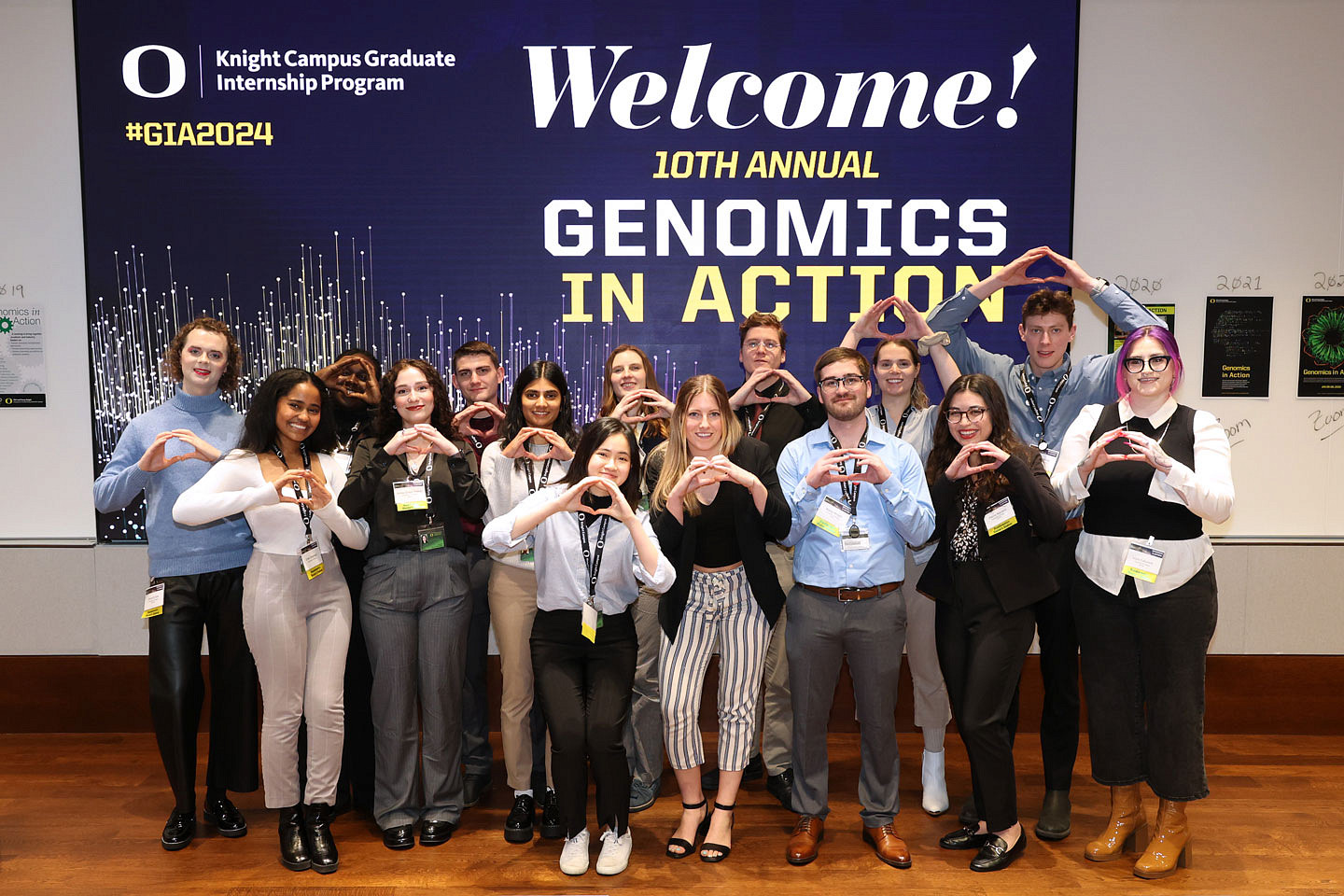 Group of students before Genomics in Action slide